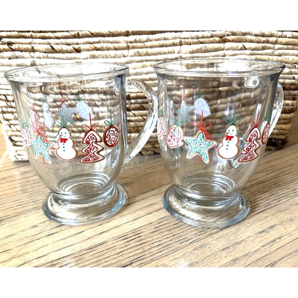 Anchor‎ Hocking Christmas Holiday Mugs 16 Oz Set Of 2